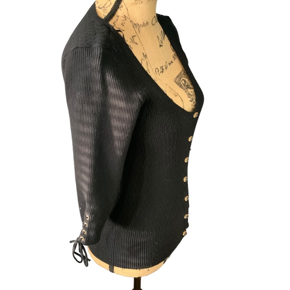 Guess Black Button Down Sweater Size XL - Picture 6 of 10